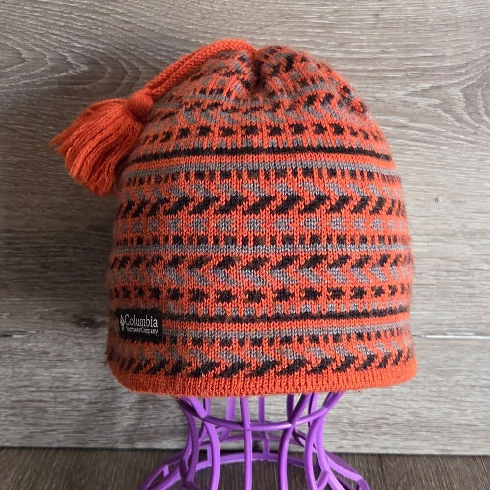 Columbia Hat Cap Unisex One Size Orange Hiking Climbing Outdoors  Beanie